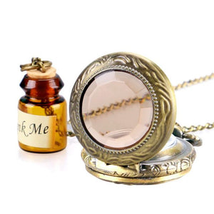 Vintage style Alice in wonderland pocket watch