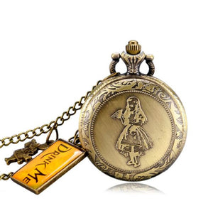 Vintage style Alice in wonderland pocket watch