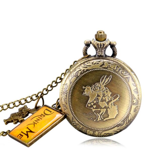 Vintage style Alice in wonderland pocket watch