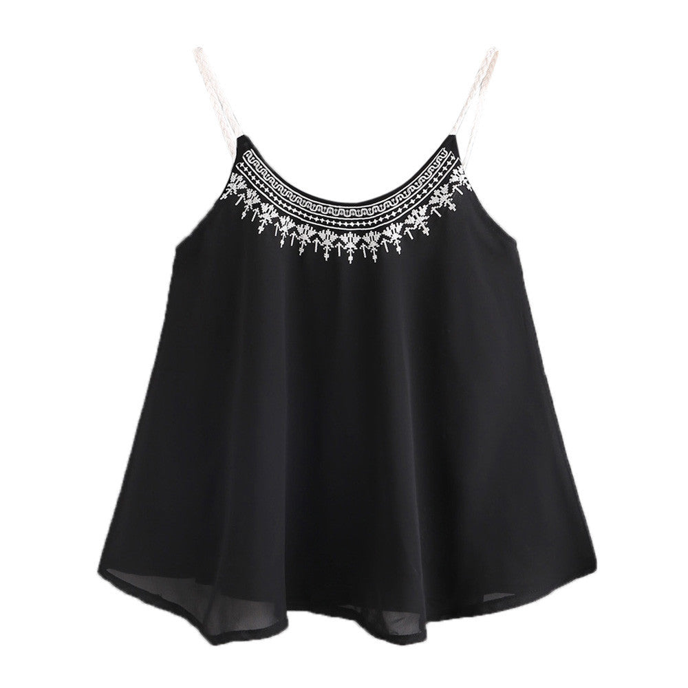 Women Chiffon Camis   Sleeveless Vest Crop Top - Dravens apparel