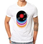 Mens Cotton Vinyl Records Print T-shirt - Dravens apparel