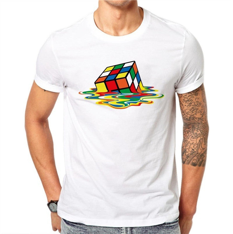 Rubik's Cube Printed Design Men T-shirt - Dravens apparel